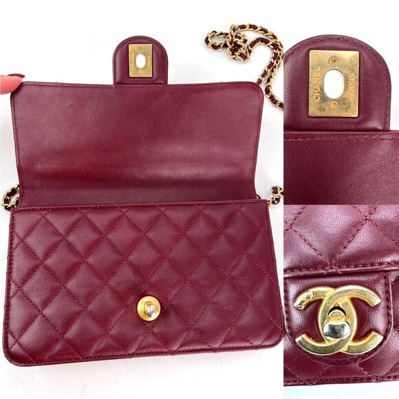 Chanel Crossing Times Medium Flap Quilted Red Lambskin Shoulder Bag - Picture 6 of 12